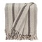 Nassau Collection Beige and White Woven Handloomed Striped Throw Blanket 52" x 67"